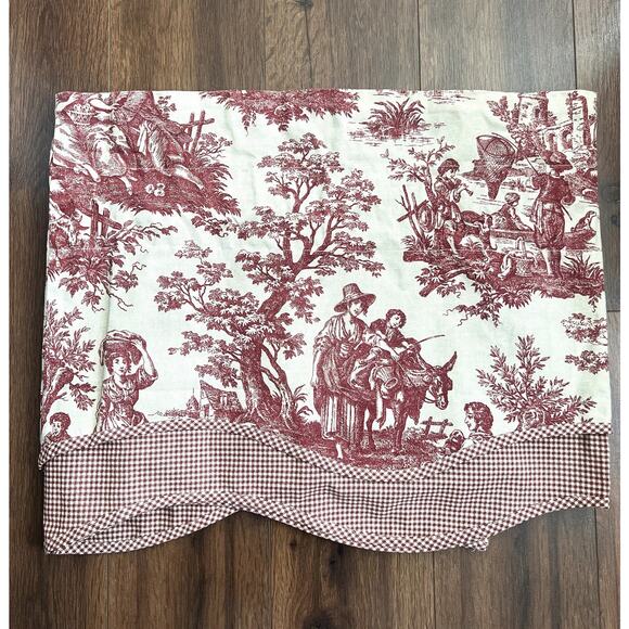 Waverly Other - WAVERLY Home Classic Red Toile Scalloped Valance Curtain 17x78 French Provincial